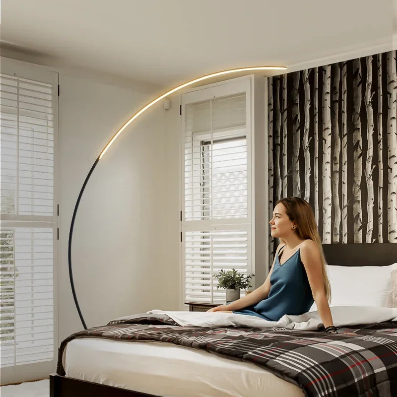 Elegant Arc Floor Lamp with Remote