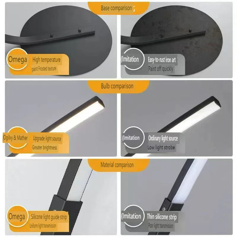 Elegant Arc Floor Lamp with Remote